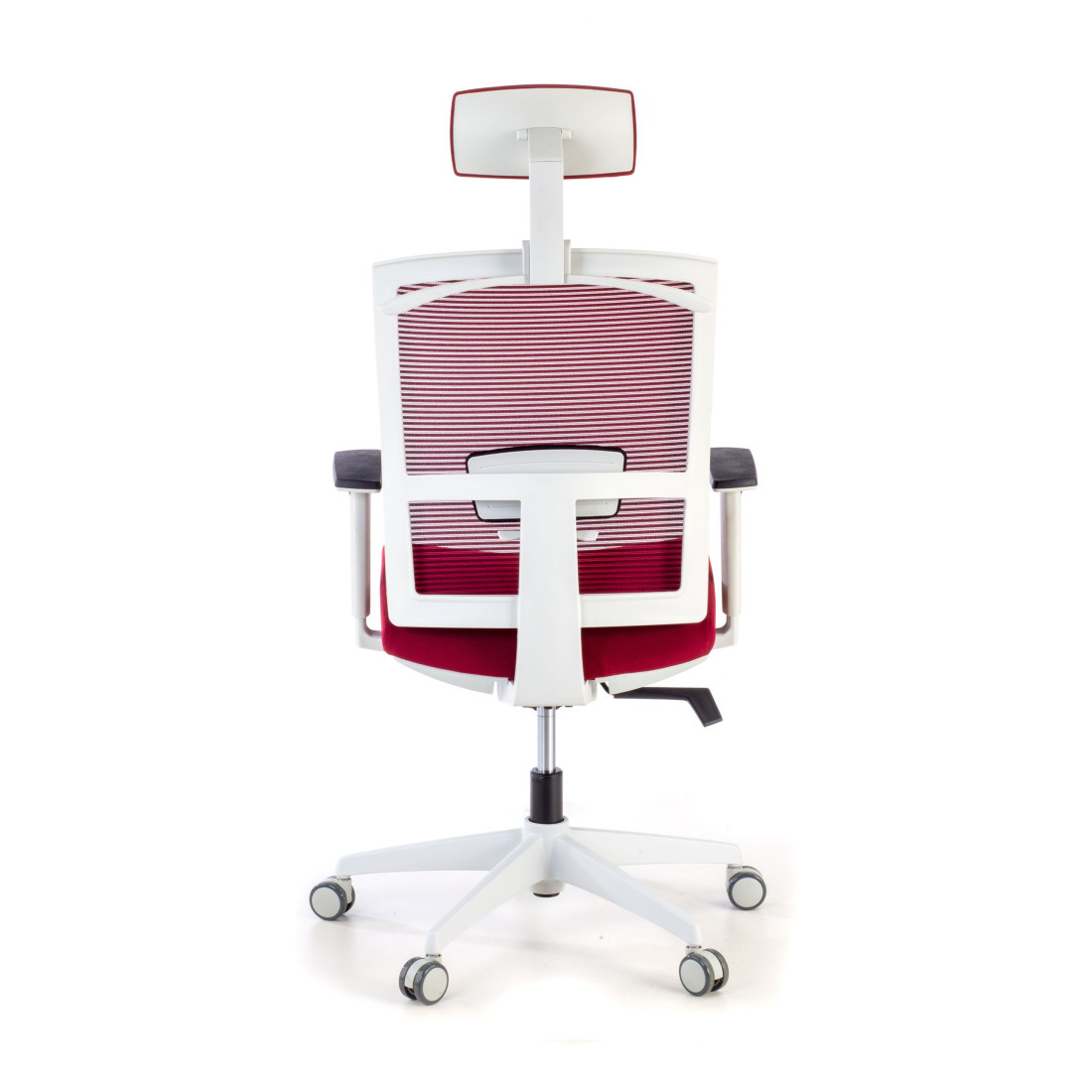 silla ergonomica rojo kendo estructura blanca reposacabezas malla 6