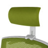 silla ergonomica verde kendo estructura blanca reposacabezas malla 7