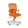 Silla de oficina Kendo white, brazos ajustables, red - Naranja