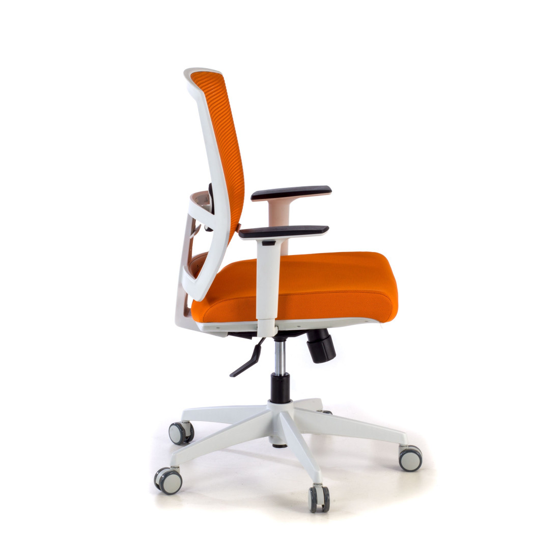 silla ergonomica naranja kendo estructura blanca malla 4