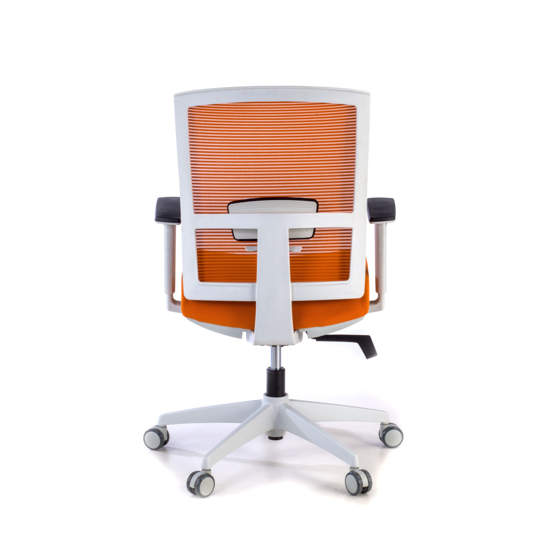 silla ergonomica naranja kendo estructura blanca malla 6