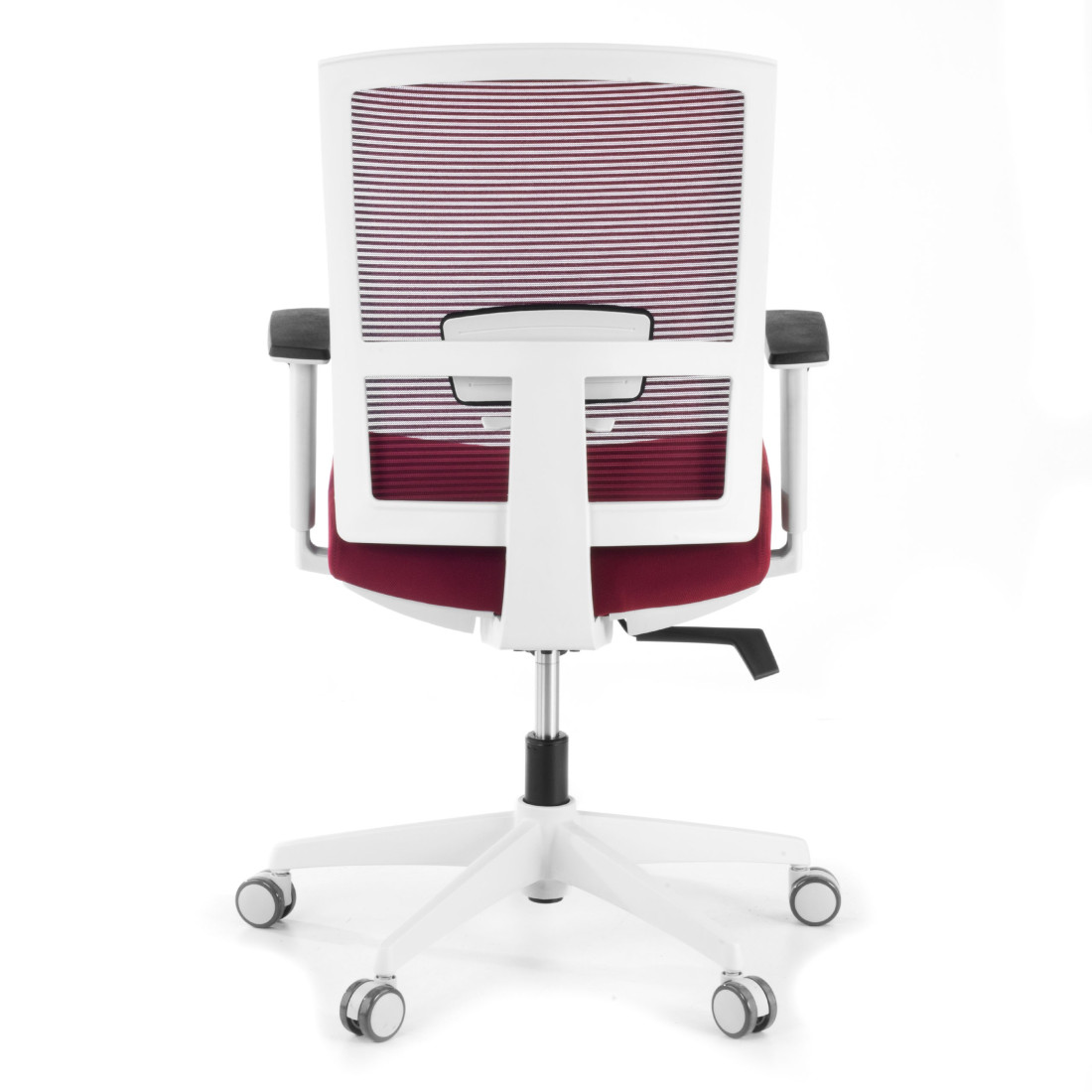 silla ergonomica rojo kendo estructura blanca malla 5