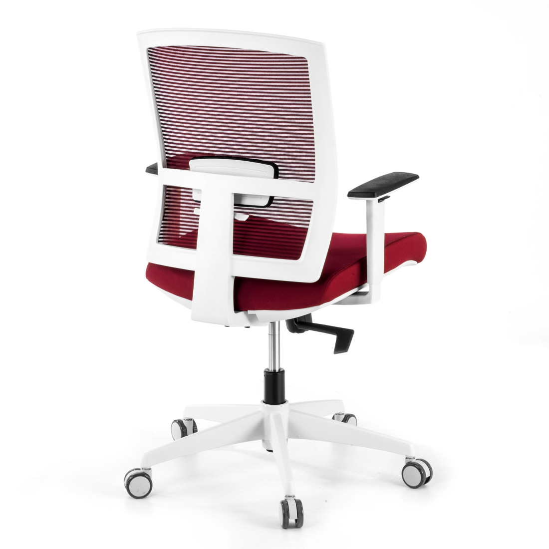 silla ergonomica rojo kendo estructura blanca malla 6