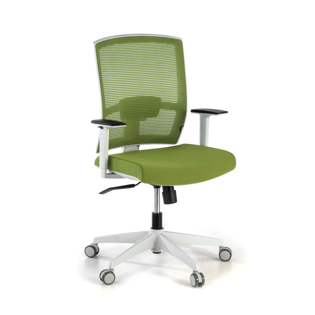 silla ergonomica verde kendo estructura blanca malla 1