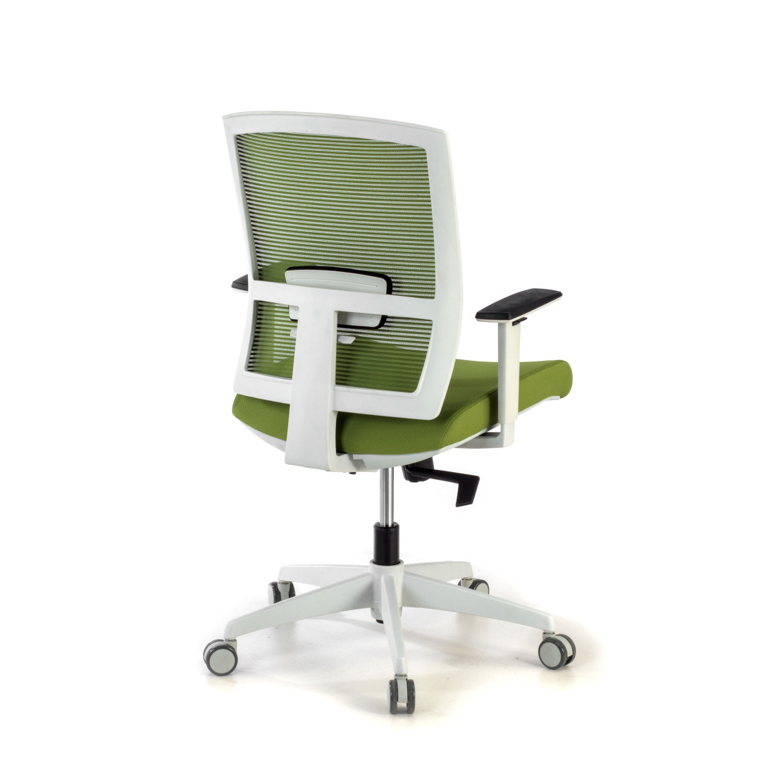 silla ergonomica verde kendo estructura blanca malla 5