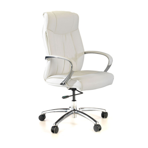 Sillón de oficina Bahía respaldo bajo Piel natural - BLANCO
