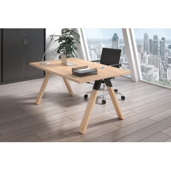 Uve - Mesa de escritorio Uve estructura madera - Imagen 2