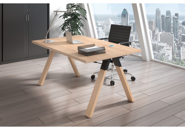 Mesa de escritorio Uve estructura madera