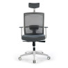 silla ergonomica gris kendo estructura blanca reposacabezas malla 4