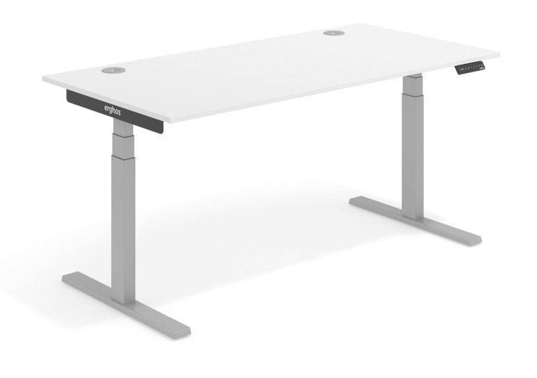 Combinacion Erghos smart pro mesa elevable electrica estructura aluminio - 140x80 cm, Pino danes