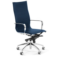 Silla oficina de diseño Croma, respaldo alto - azul