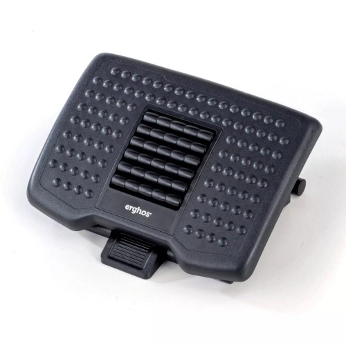Erghos Pro Reposapies Ergonómico con efecto masaje, Negro 
