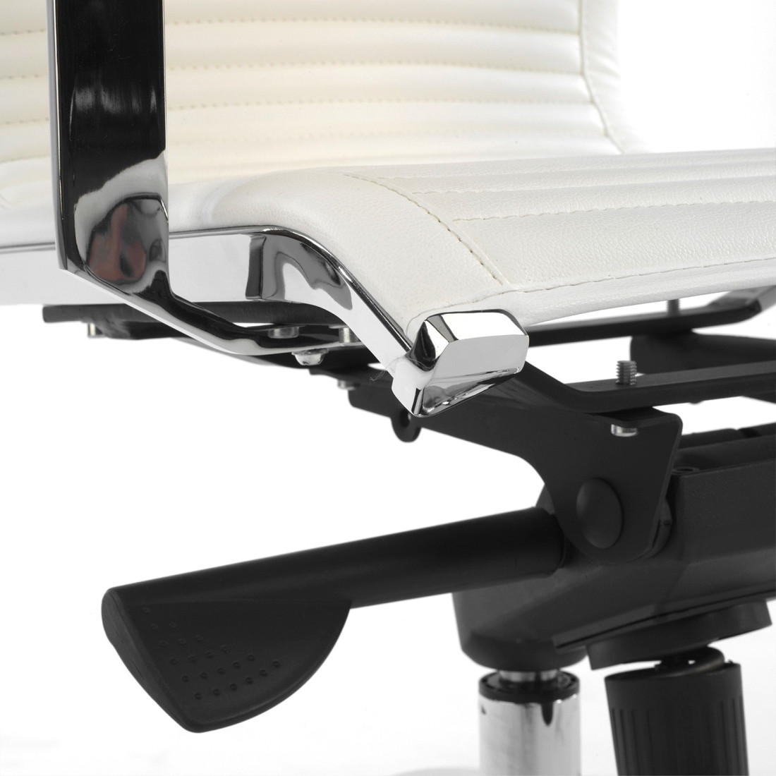 sillon de oficina blanco croma estructura cromada ecopiel piel sintetica 4