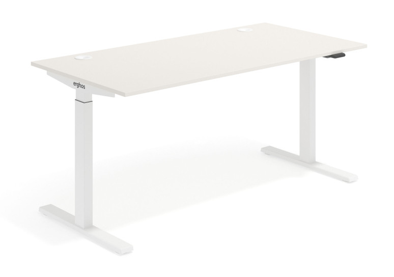 Erghos smart mesa elevable motorizada estructura blanca - 120x80 cm, Marfil