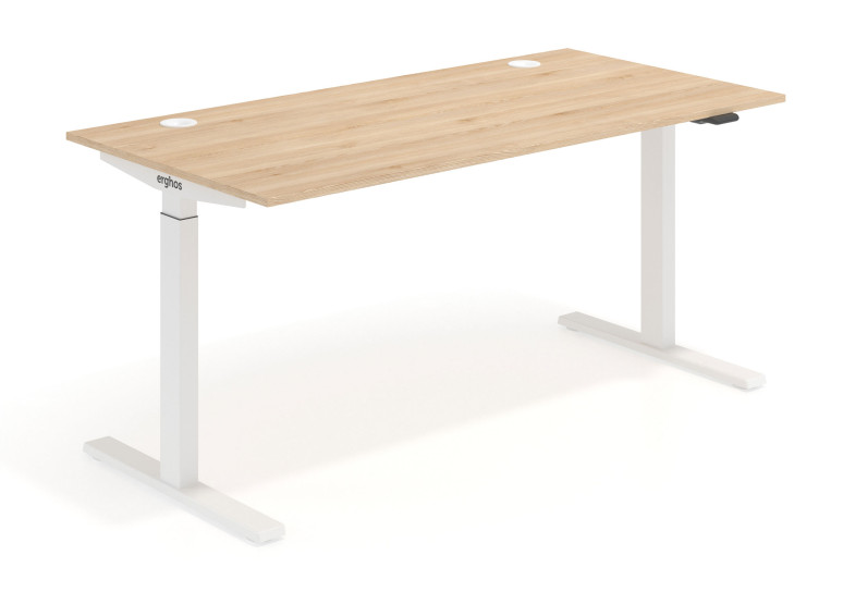 Combinacion Erghos smart mesa elevable motorizada estructura blanca - 120x80 cm, Marfil