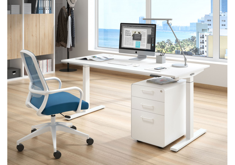 Erghos smart mesa elevable motorizada estructura blanca