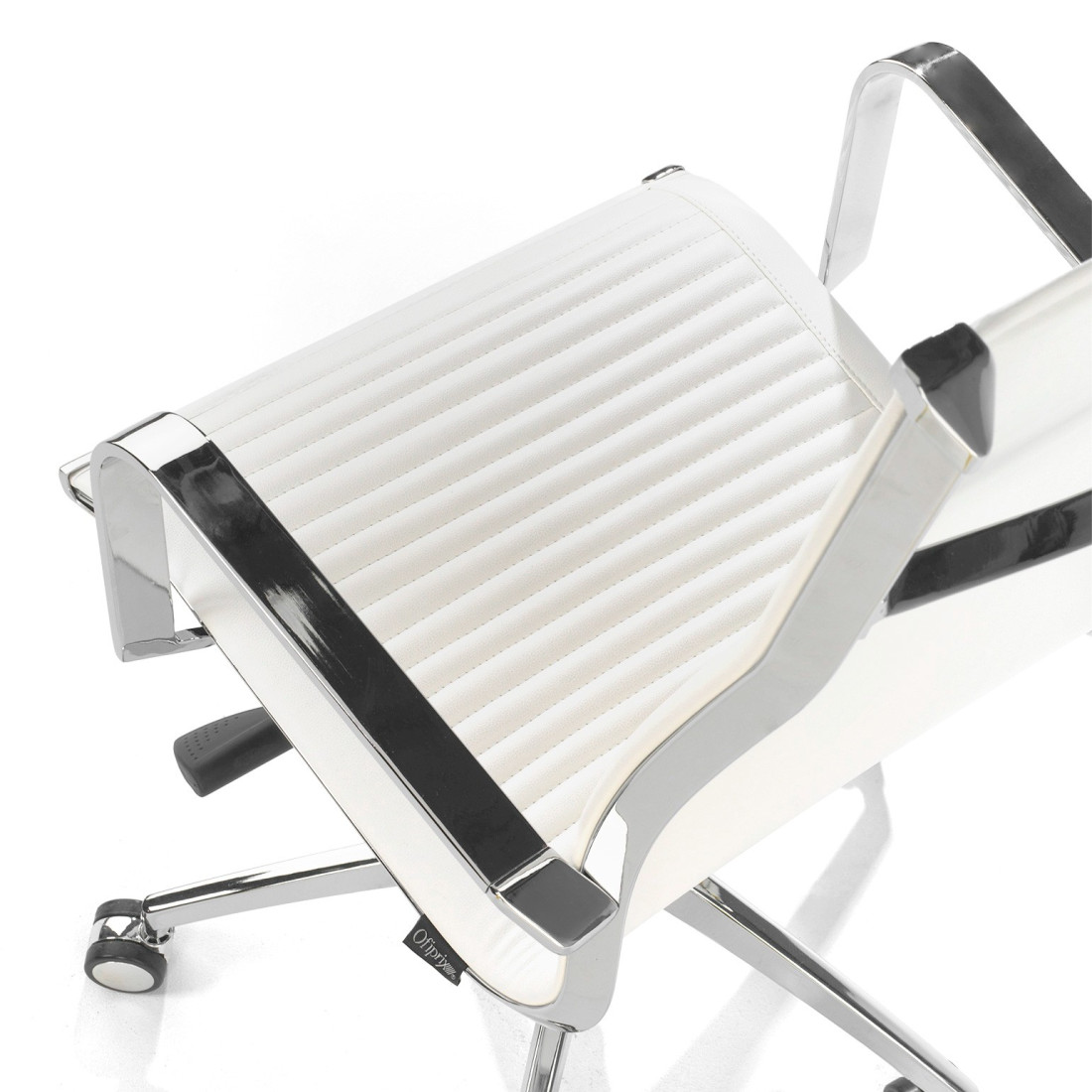 sillon de oficina blanco croma estructura cromada ecopiel piel sintetica 8