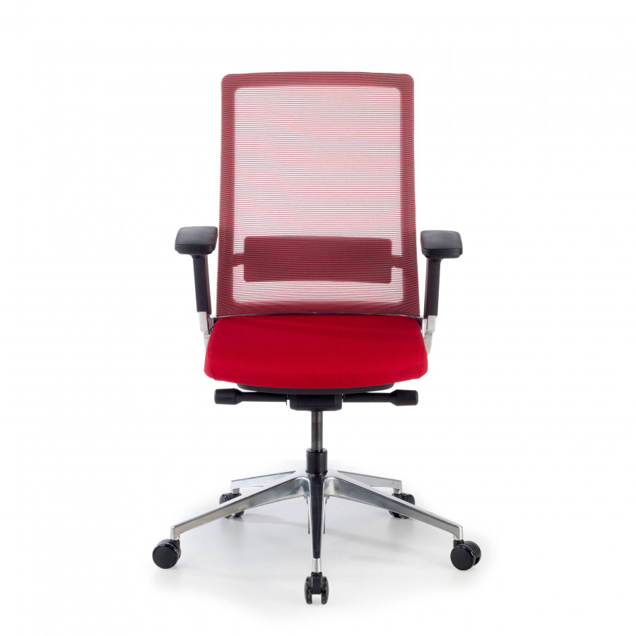 Silla de oficina Physix, asiento dinámico, red rojo