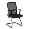 Silla confidente Star, respaldo de malla - NEGRO