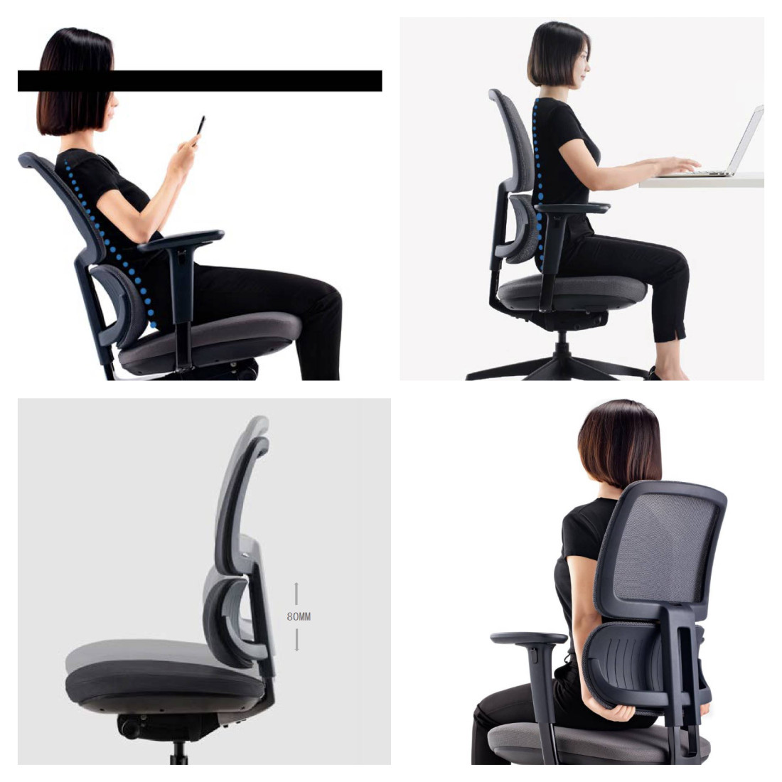 silla ergonomica negro focus malla 9