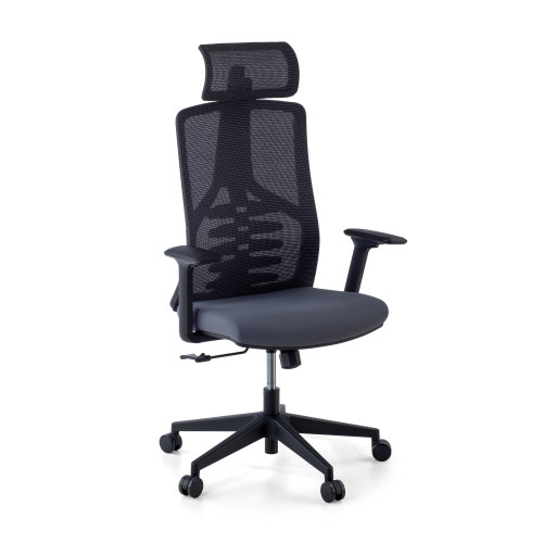 Silla de oficina Tekno, respaldo ergonómico, mecanismo sincronizado - Gris