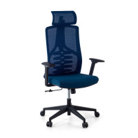 Silla de oficina Tekno, respaldo ergonómico, mecanismo sincronizado - azul