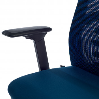 Silla de oficina Tekno, respaldo ergonómico, mecanismo sincronizado, color azul