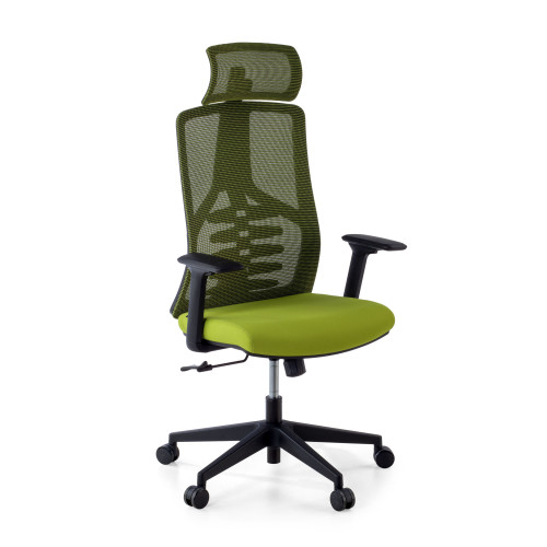 Silla de oficina Tekno, respaldo ergonómico, mecanismo sincronizado - VERDE