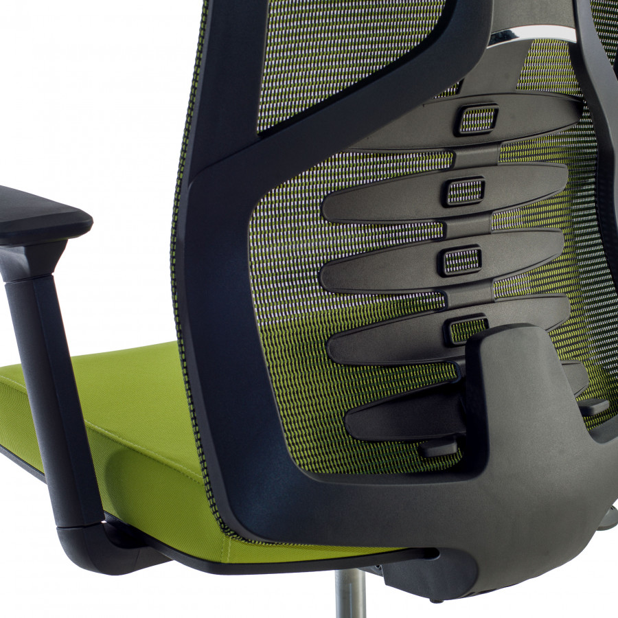 Silla de oficina Tekno, respaldo ergonómico, mecanismo sincronizado, color verde