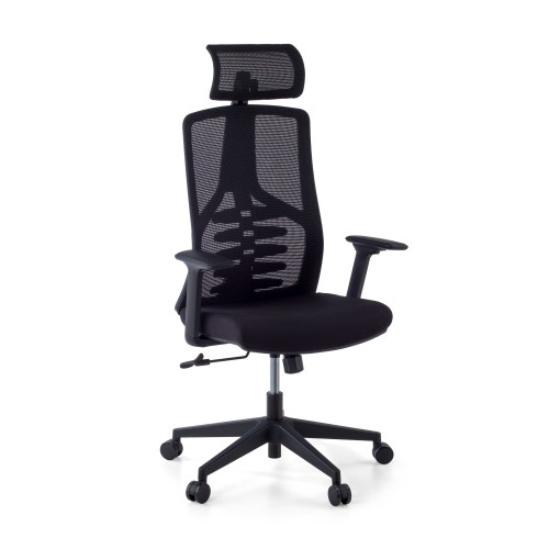Silla de oficina Tekno, respaldo ergonómico, mecanismo sincronizado - NEGRO