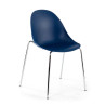 Silla de confidente Flow, 4 patas, estructura acero, apilable - AZUL