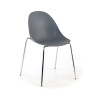 Silla de confidente Flow, 4 patas, estructura acero, apilable - Gris