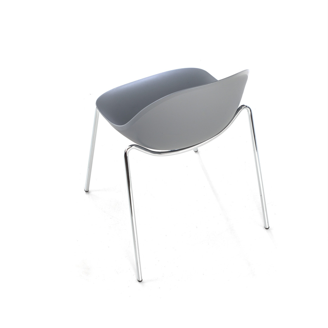 silla confidente gris flow 4 patas plastico 8