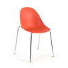Silla de confidente Flow, 4 patas, estructura acero, apilable - ROJO