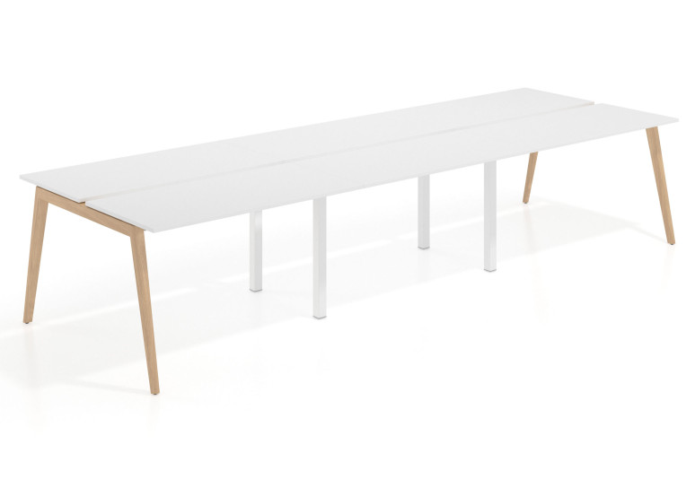 Combinacion Mesa multipuesto bench triple serie Forest 126 - Pizarra, 300x126 cm, Sin divisor