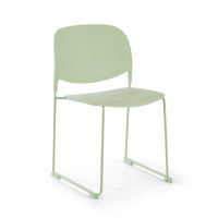 Silla de confidente Leya, estructura patin, diseño moderno - verde