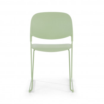 Leya - Silla de confidente Leya, estructura patin, diseño moderno, color verde - Imagen 2