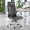 Sillón de oficina Bahia ecopiel, brazos de aluminio - Marron