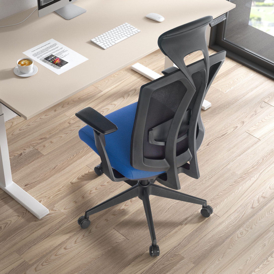 silla giratoria azul baron malla 2