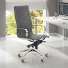 sillon de oficina gris croma estructura cromada ecopiel piel sintetica 2
