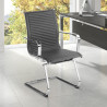 silla confidente gris croma estructura cromada ecopiel piel sintetica 2