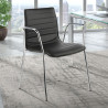 silla confidente negro cube con brazos piel sintetica 2