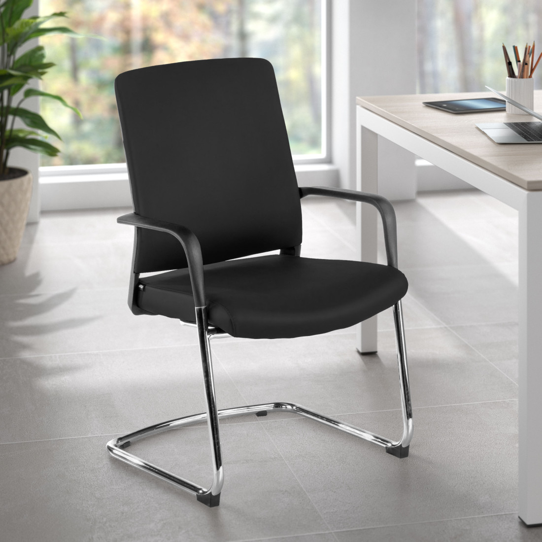 silla confidente negro dante ecopiel piel sintetica 2