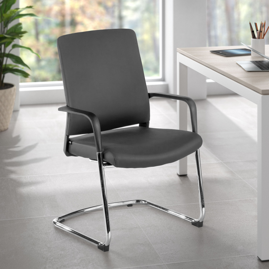 silla confidente gris dante ecopiel piel sintetica 2