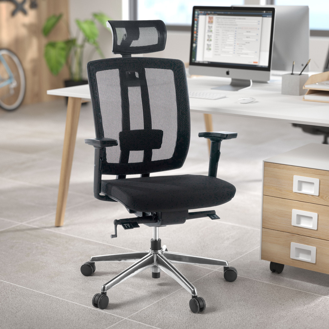 silla giratoria negro ergomax malla 2