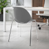 silla confidente gris flow 4 patas plastico 2
