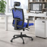 silla ergonomica azul kendo estructura negra reposacabezas malla 2