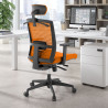 silla ergonomica naranja kendo estructura negra reposacabezas malla 2