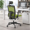 silla ergonomica verde kendo estructura negra reposacabezas malla 2