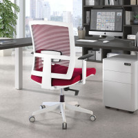 Silla de oficina Kendo white, brazos ajustables, red - ROJO Second image